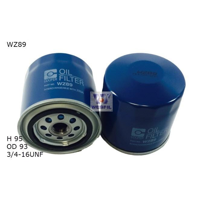 Wesfil Oil Filter - WZ89A (Z89A)