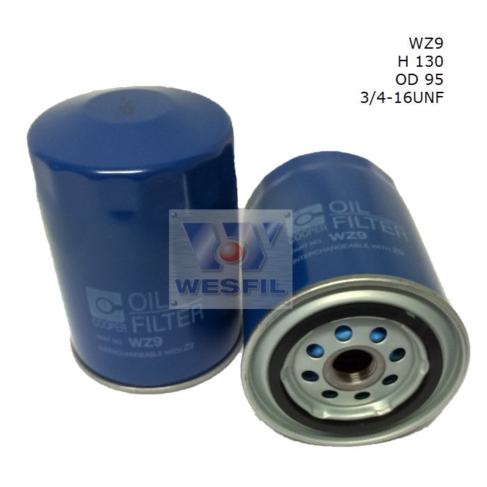Wesfil Oil Filter WZ9 (Z9) — A1 Autoparts Niddrie