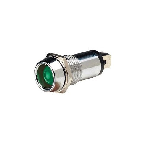 Narva 24 Volt Chrome Pilot Lamp with Green LED - 62096BL