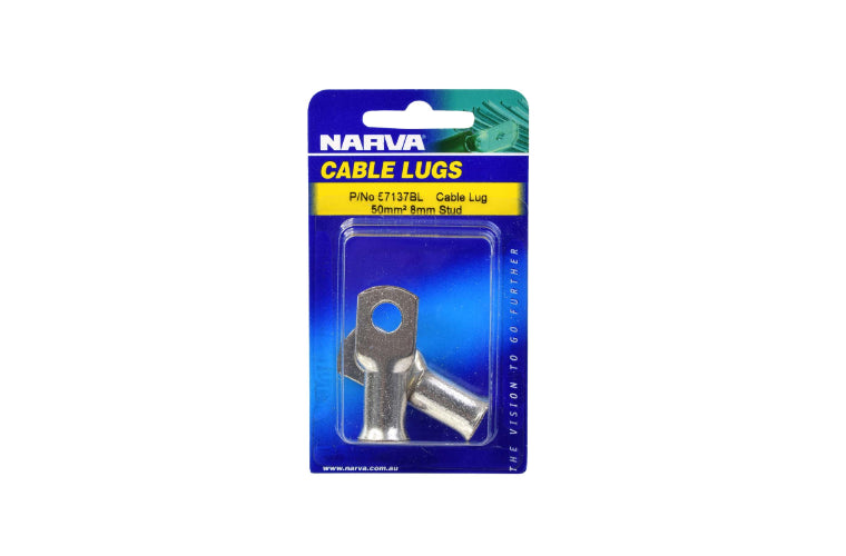 Narva Cable Lug 50mm2 8mm Stud (Pack of 2) - 57137BL