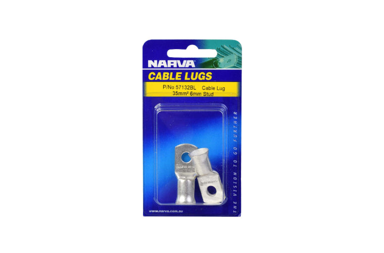Narva Cable Lug 35mm2 6mm Stud (Pack of 2) - 57132BL