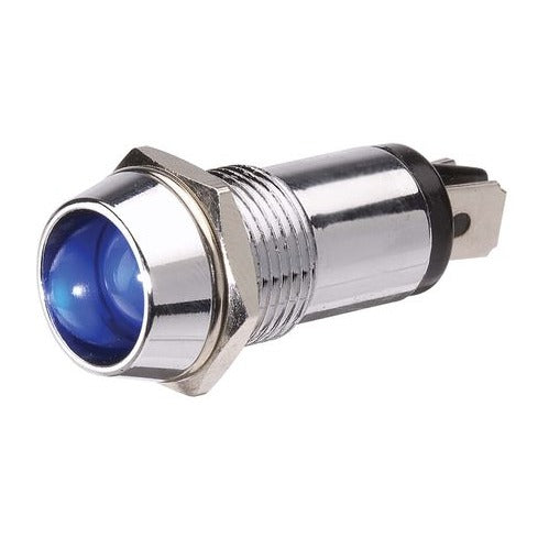 Narva 24 Volt Chrome Pilot Lamp with Blue LED - 62098BL