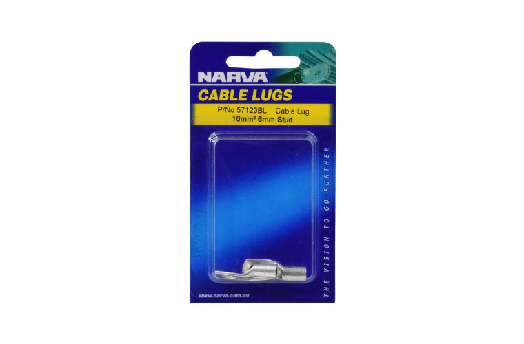Narva Cable Lug 10mm2 6mm Stud (Pack of 2) - 57120BL