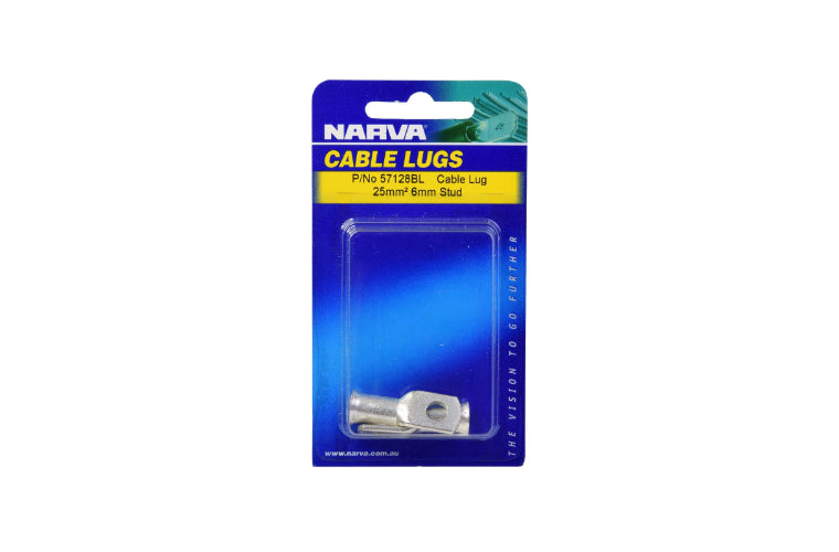 Narva Cable Lug 25mm2 6mm Stud (Pack of 2) - 57128BL