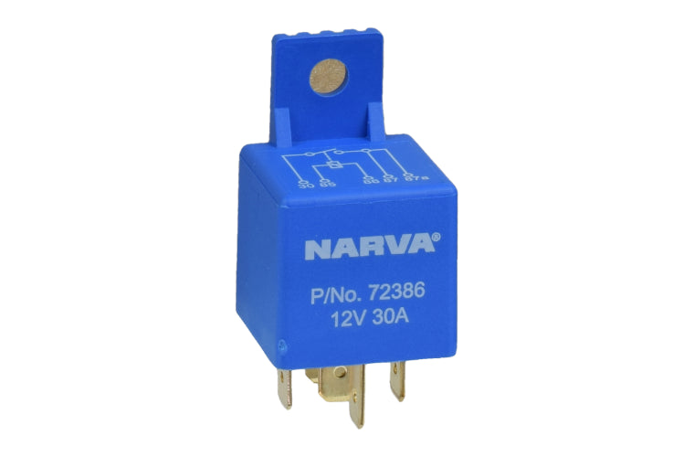 Narva 12V 30 Amp 5 Pin Mini Relay With Resistor - 72386BL