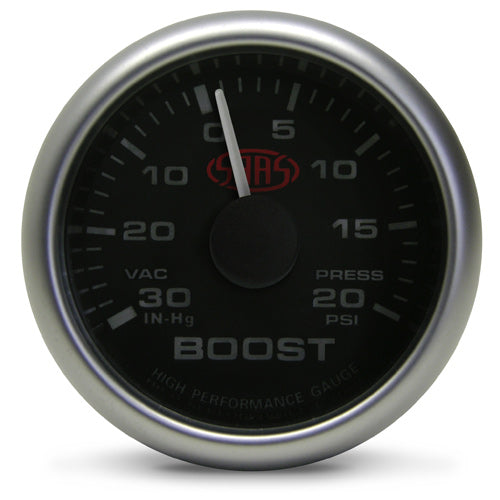 SAAS - 2 5/8 inch Turbo Boost Gauge - Black face SG-TB258B-SGTB258B-SAAS-A1 Autoparts Niddrie