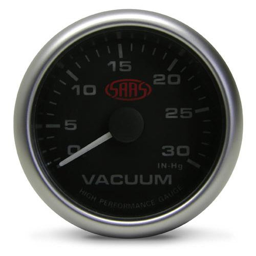 SAAS - 2 5/8 inch Vacuum Gauge - Black face SG-VAC258B-SGVAC258B-SAAS-A1 Autoparts Niddrie