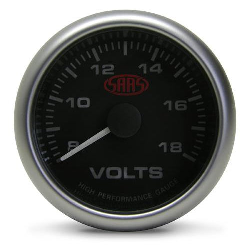 SAAS - 2 5/8 inch Volt Gauge - Black face SG-VLT258B-SGVLT258B-SAAS-A1 Autoparts Niddrie