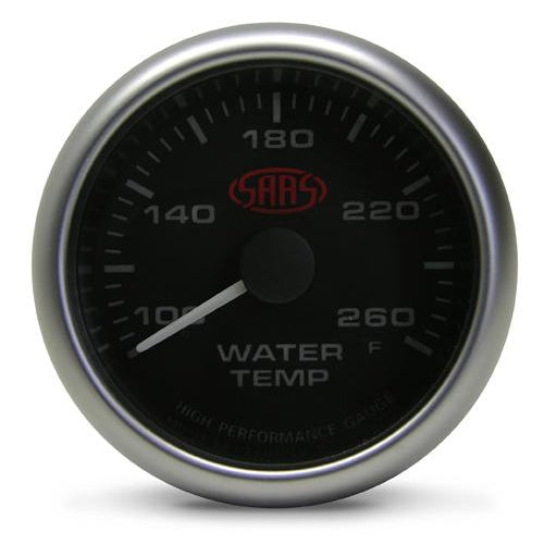 SAAS - 2 5/8 inch Water Temp Gauge - Black face SG-WT258B-SGWT258B-SAAS-A1 Autoparts Niddrie