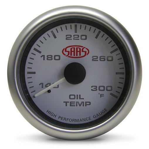 SAAS - 2 5/8 inch Oil Temp Gauge - White face SG-OT258W-SGOT258W-SAAS-A1 Autoparts Niddrie
