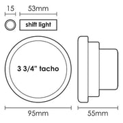 SAAS - 3 3/4 inch Tachometer- Black face SG-TAC334B-SGTAC334B-SAAS-A1 Autoparts Niddrie