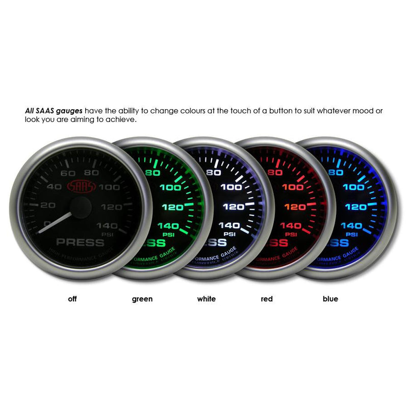SAAS - 5 inch Tachometer- Black face SG-TAC5B-SGTAC5B-SAAS-A1 Autoparts Niddrie