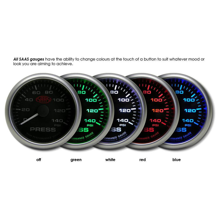 SAAS - 3 3/4 inch Tachometer- White face SG-TAC334W-SGTAC334W-SAAS-A1 Autoparts Niddrie