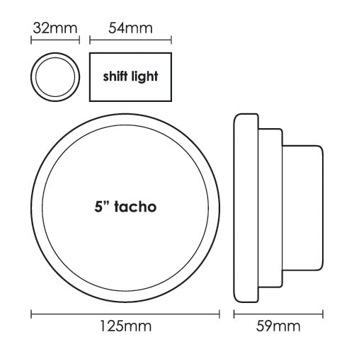 SAAS - 5 inch Tachometer- White face SG-TAC5W-SGTAC5W-SAAS-A1 Autoparts Niddrie
