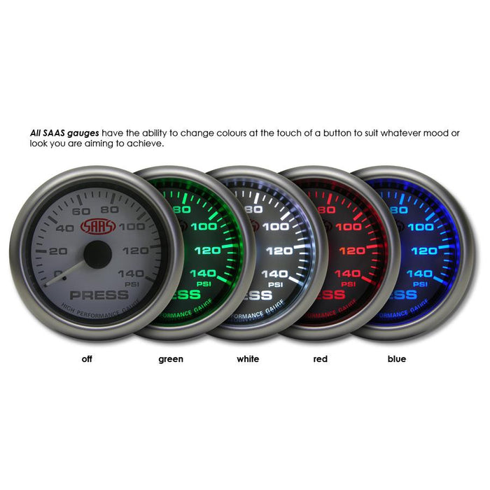 SAAS - 52mm Vacuum Gauge - White face SG-VAC52W-SGVAC52W-SAAS-A1 Autoparts Niddrie