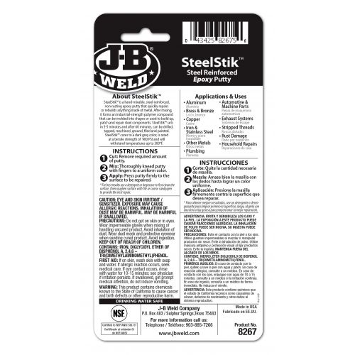 J-B Weld SteelStik Epoxy Putty - 8267