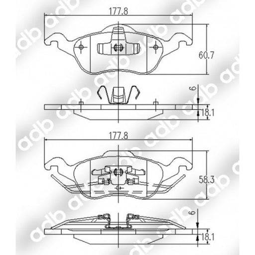 ADB Performance Brake Pad Set - 7690 - A1 Autoparts Niddrie
 - 2