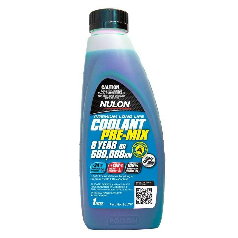 Nulon Blue Long Life Premix Coolant - 1Ltr-BLLTU1-Nulon-A1 Autoparts Niddrie