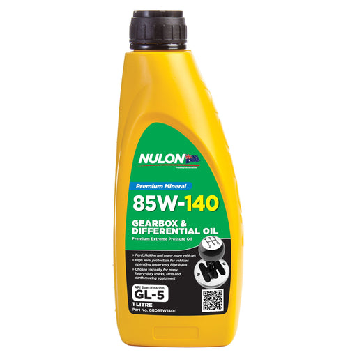 Nulon 85W140 Gearbox & Differential Oil - 1Ltr-GBD85W140-1-Nulon-A1 Autoparts Niddrie