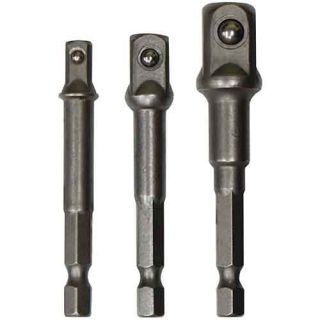 Socket / Drill Adaptor Set - 3 Piece 1/4", 3/8", 1/2" Drive - PT10800