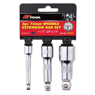Wobble Extension Bar Set - 3 Piece 1/4", 3/8", 1/2" Drive (75mm) - PT10813
