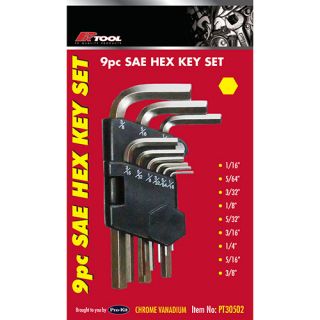 9 Piece SAE Hex Key Set - PT30502