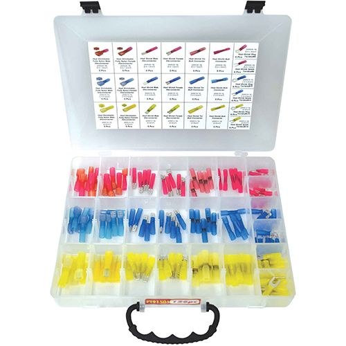 126 Piece Heat Shrink Insulated Wire Terminal Assortment - PT91501