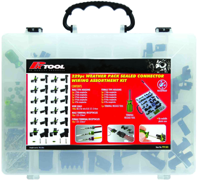 229 Piece Weather Pack Sealed Wire Connector Assortment - PT91503