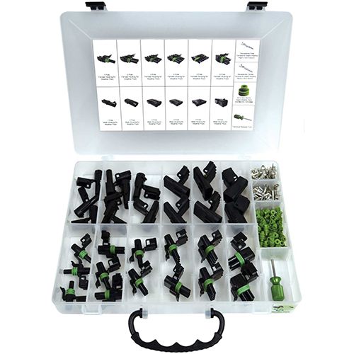 229 Piece Weather Pack Sealed Wire Connector Assortment - PT91503