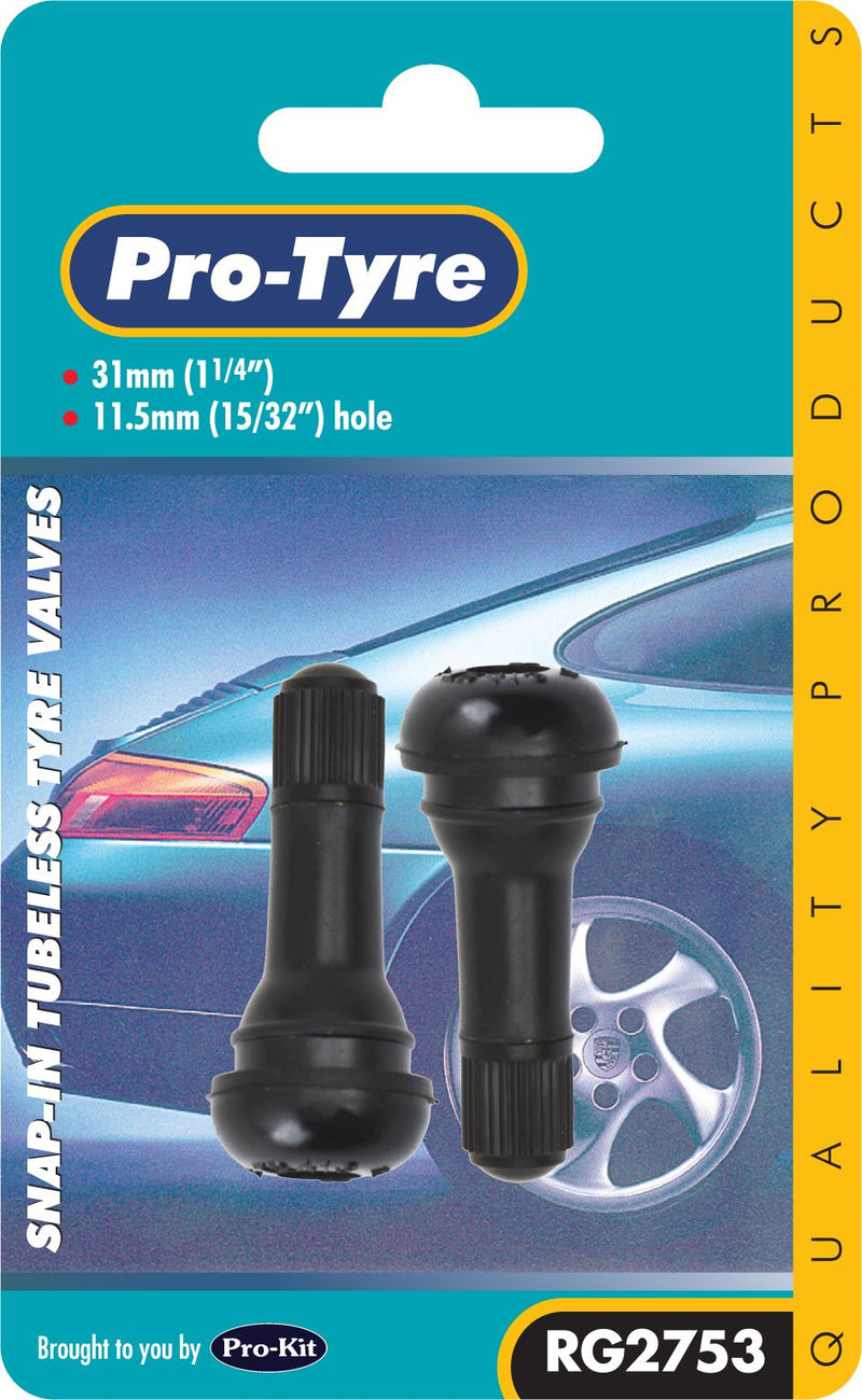 Snap In Tubeless Tyre Valves (Pack of 2)