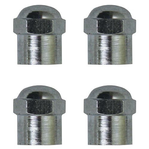 Chrome Hex Tyre Valve Caps (Pack of 4)