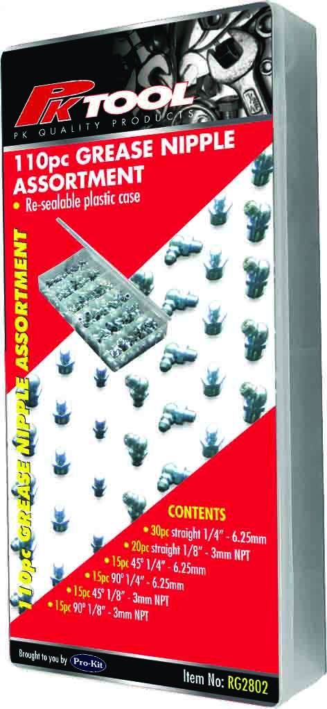 110 Piece Grease Nipple Assortment - RG2802