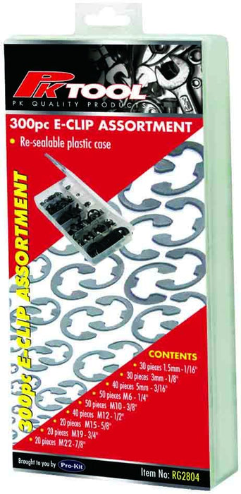 300 Piece E Clip Assortment - RG2804