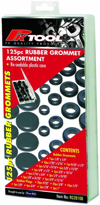 125 Piece Rubber Grommet Assortment - RG28108