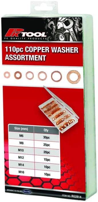 110 Piece Copper Washer Assortment - RG2814