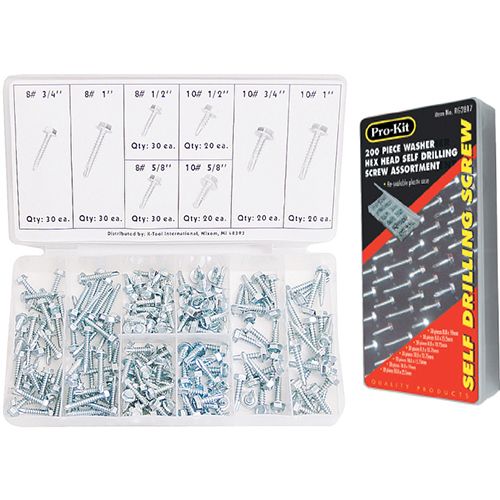200 Piece Self Drilling Screw Assortment - RG2817