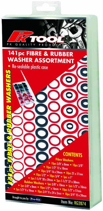 141 Piece Fibre & Rubber Washer Assortment - RG2874