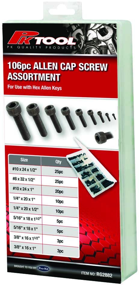 106 Piece Allen Cap Screw Assortment - RG2882