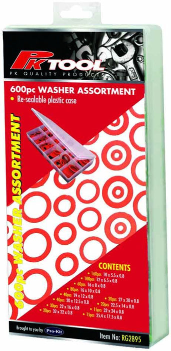 600 Piece Fibre Washer Assortment - RG2895