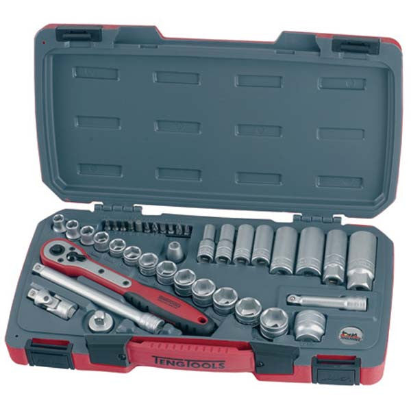 Teng 39 Pce 3/8″ Dr Socket & Bit Set - T3839-T3839-Teng Tools-A1 Autoparts Niddrie