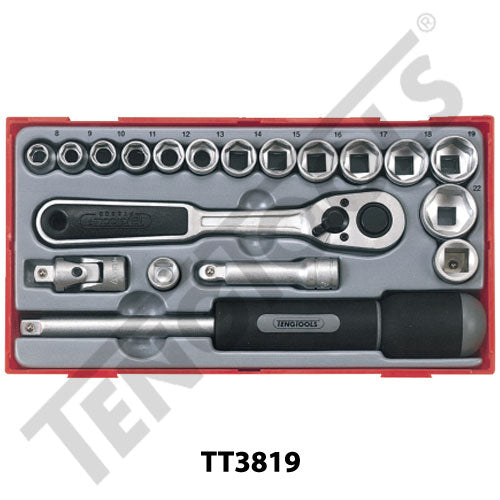 Teng Tools 19 Piece 3/8" Drive Metric Socket Set TC-Tray - TT3819 - A1 Autoparts Niddrie