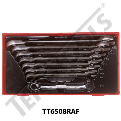 Teng Tools 8 Piece AF Ratchet Spanner Set TC-Tray - TT6508RAF - A1 Autoparts Niddrie