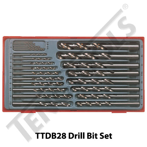 Teng Tools 28 Piece Drill Bit Set 1-13mm TC-Tray - TTDB28 - A1 Autoparts Niddrie