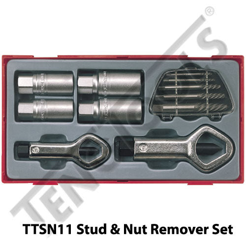 Teng Tools 11 Piece Stud, Nut & Screw Extractor Set TC-Tray - TTSN11 - A1 Autoparts Niddrie