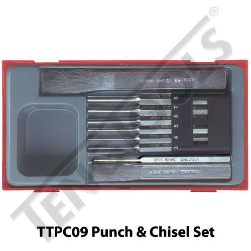 Teng Tools 9 Piece Pin Punch & Chisel Set TCTray TTPC09 — A1 Autoparts Niddrie