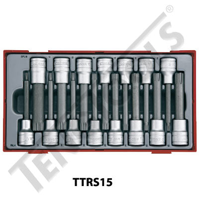 Teng Tools 15 Piece Ribe & Spline Socket Set TC-Tray - TTRS15 - A1 Autoparts Niddrie
