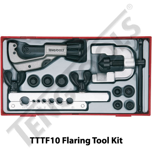 Teng Tools 10 Piece Flaring Tool & Pipe Cutter Kit TC-Tray - TTTF10 - A1 Autoparts Niddrie