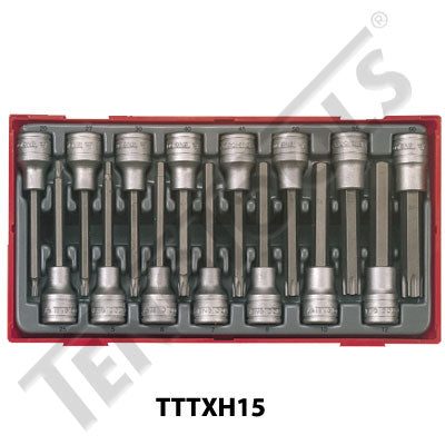 Teng Tools 15 Piece 1/2" Drive Long Bits Socket Set TC-Tray - TTTXH15 - A1 Autoparts Niddrie