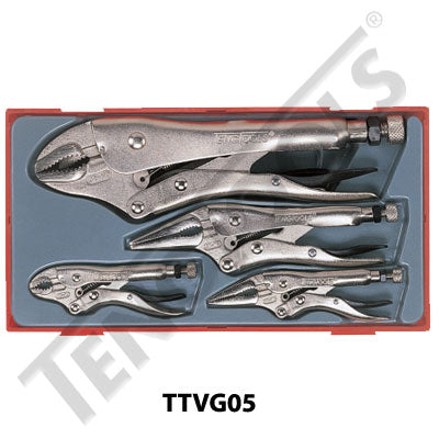 Teng Tools 5 Piece Power Grip Pliers Set TC-Tray - TTVG05 - A1 Autoparts Niddrie