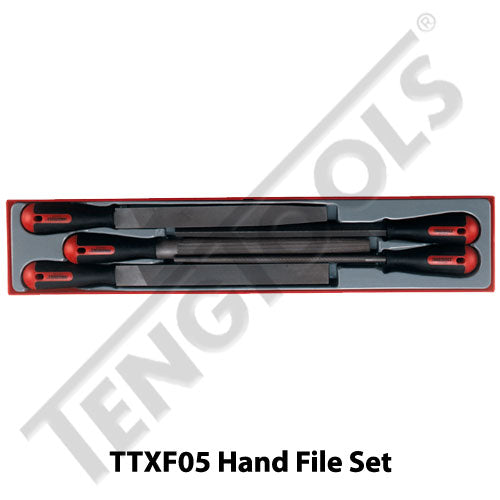 Teng Tools 5 Piece File Set 250mm TC-Tray - TTXF05 - A1 Autoparts Niddrie
